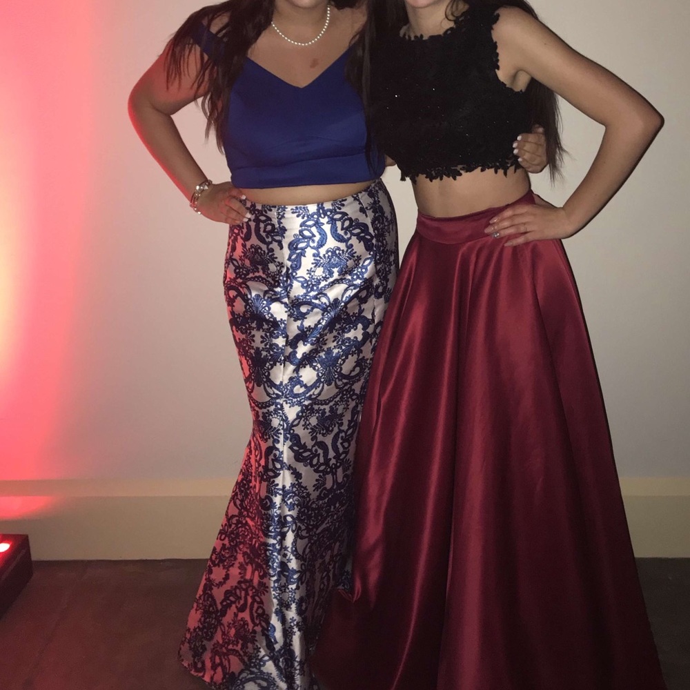 Blue mermaid Prom dress 2 piece